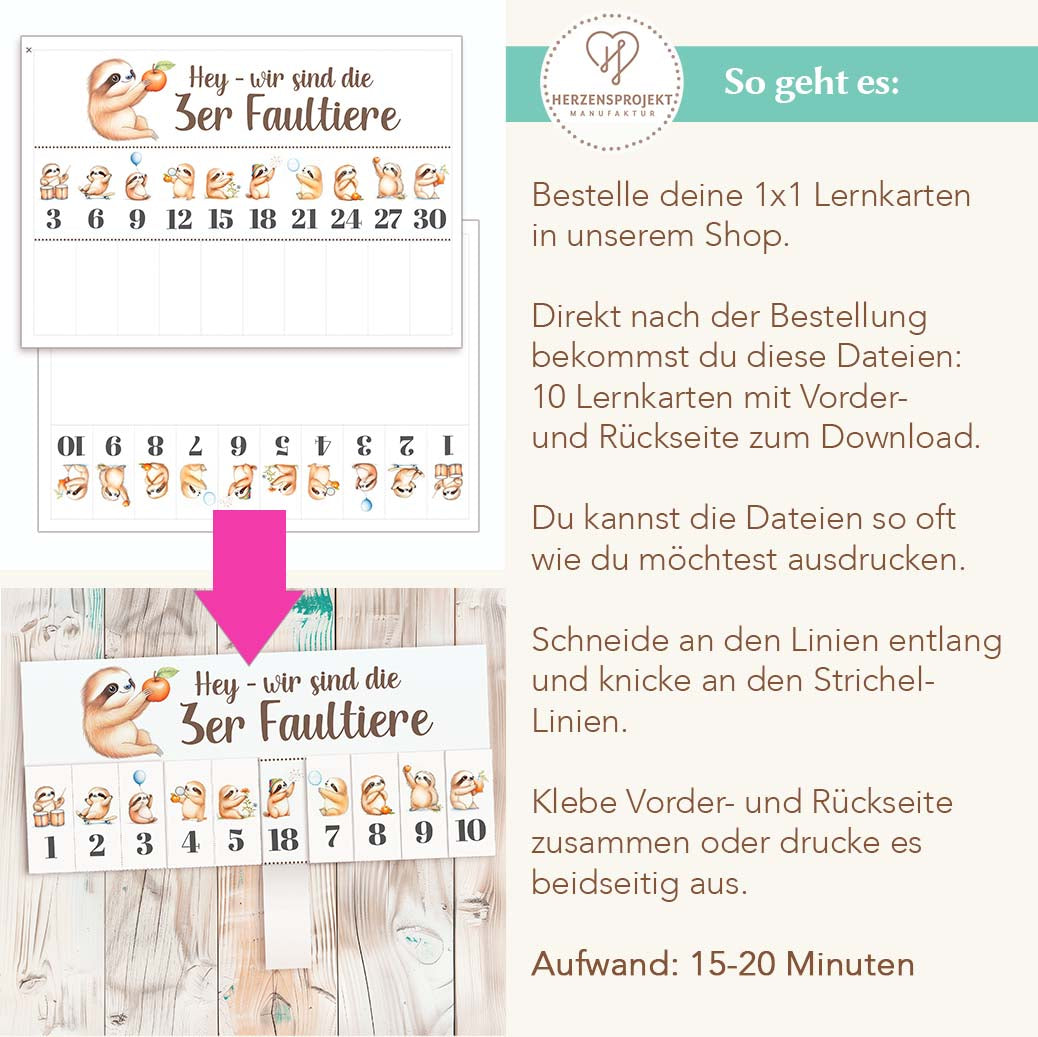 1x1 Lernkarten Herzensprojekt Manufaktur