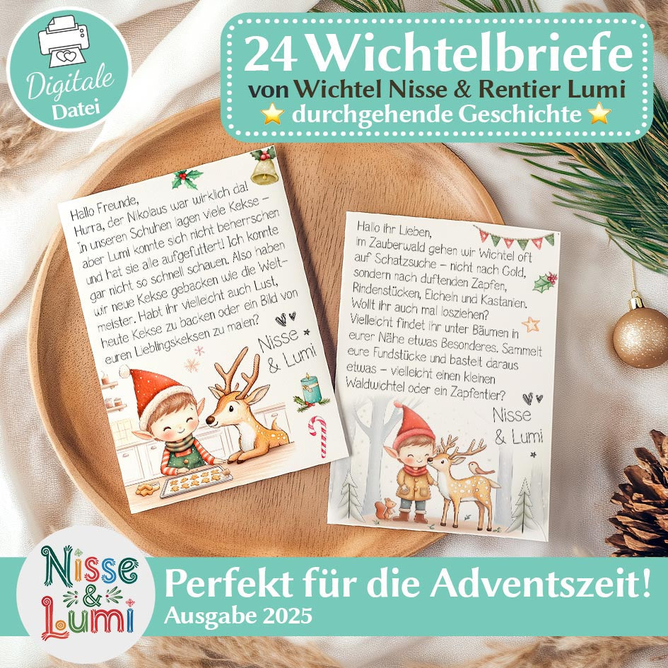 24 Wichtelbriefe Nisse & Lumi 2025 Herzensprojekt Manufaktur