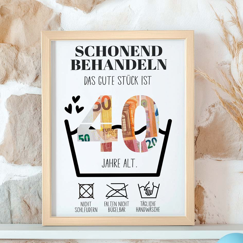 Klassisches Poster aus mattem Papier mit Holzrahmen 21x29.7 cm / 8x12" Herzensprojekt Manufaktur