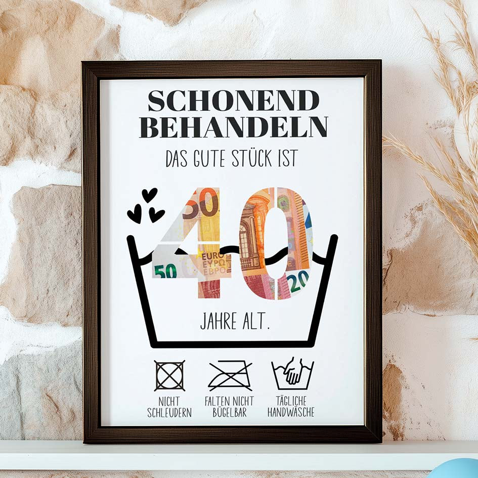 Klassisches Poster aus mattem Papier mit Holzrahmen 21x29.7 cm / 8x12" Herzensprojekt Manufaktur