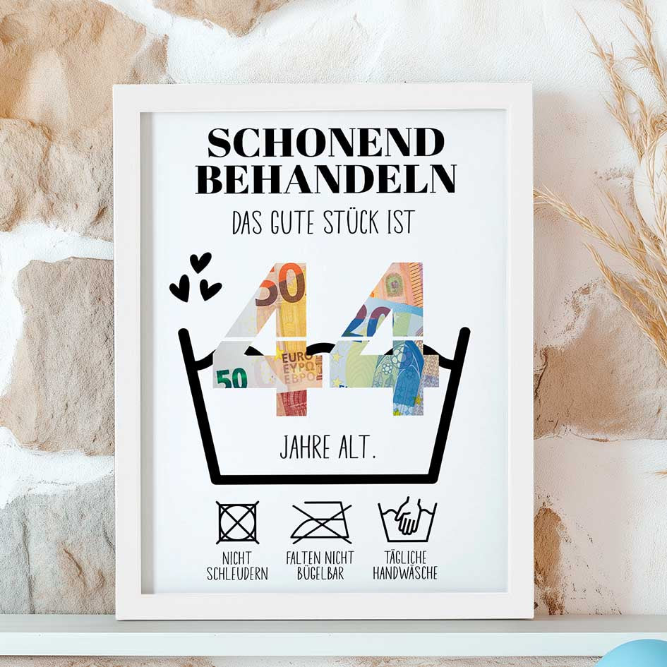 Geldgeschenk 44. Geburtstag im Rahmen merchOne