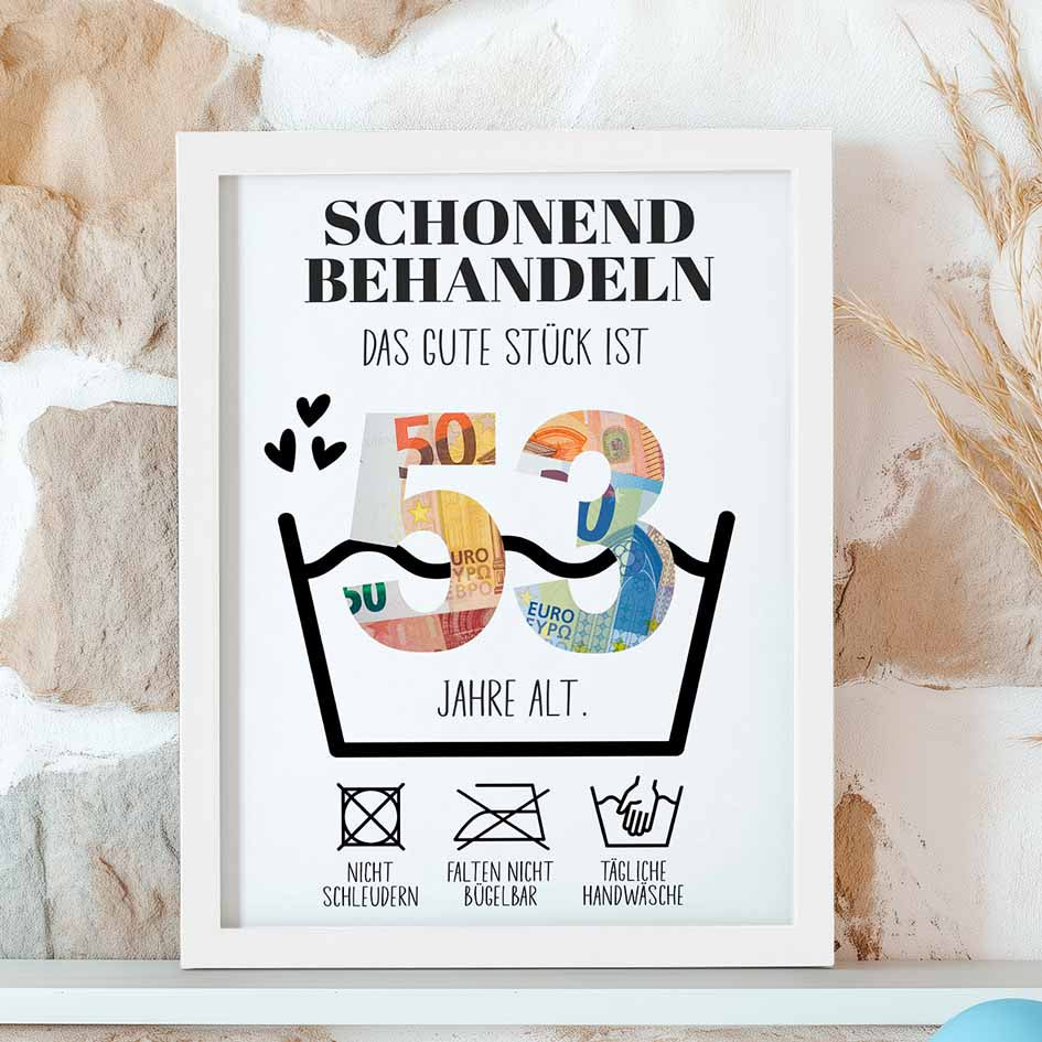 Geldgeschenk 53. Geburtstag im Rahmen merchOne