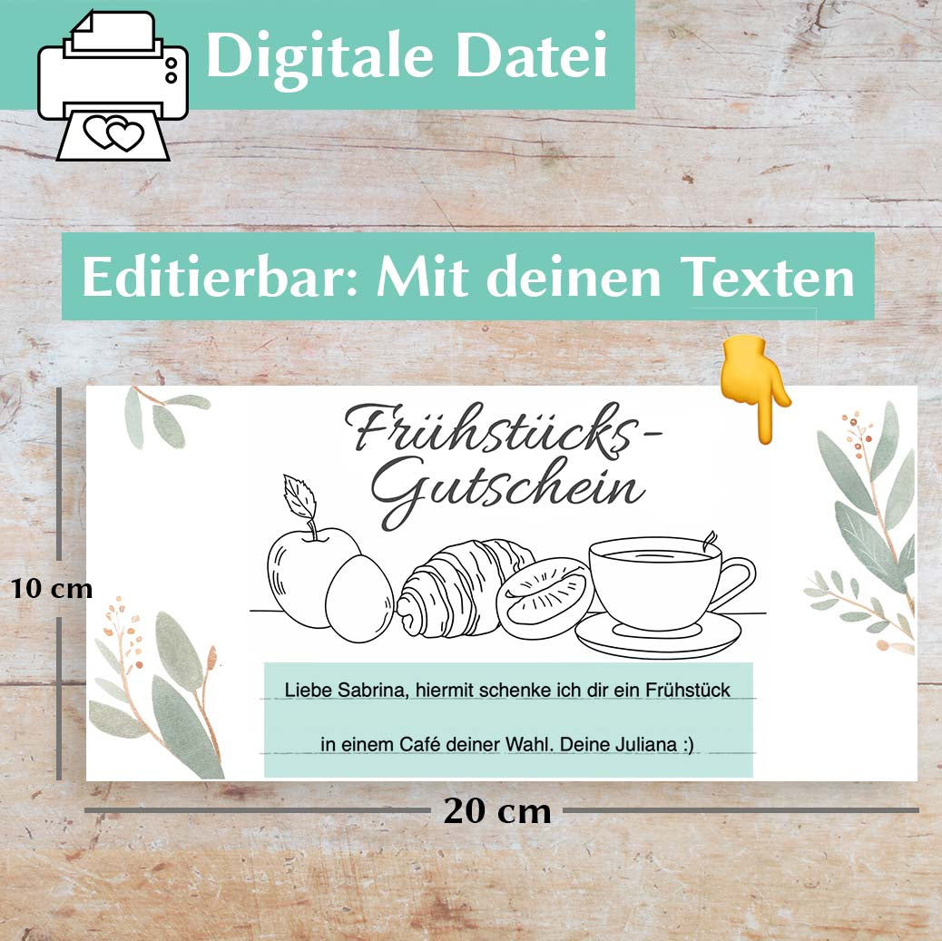 Frühstück Gutschein Vorlage Herzensprojekt Manufaktur