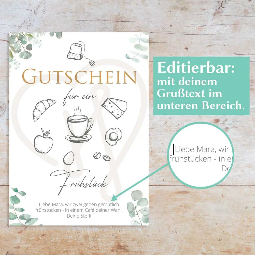 Gutschein gemeinsames Frühstück Herzensprojekt Manufaktur