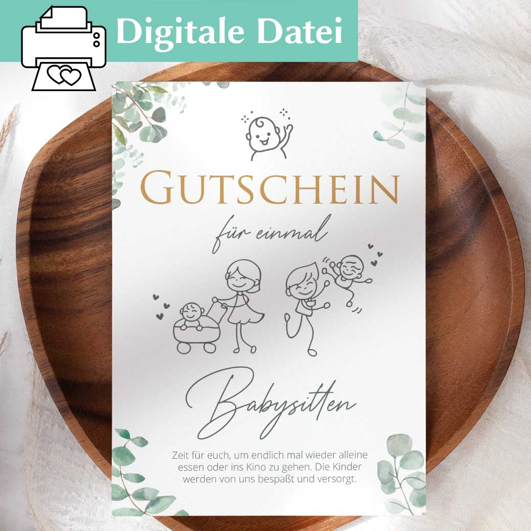 Babysitten Gutschein Herzensprojekt Manufaktur