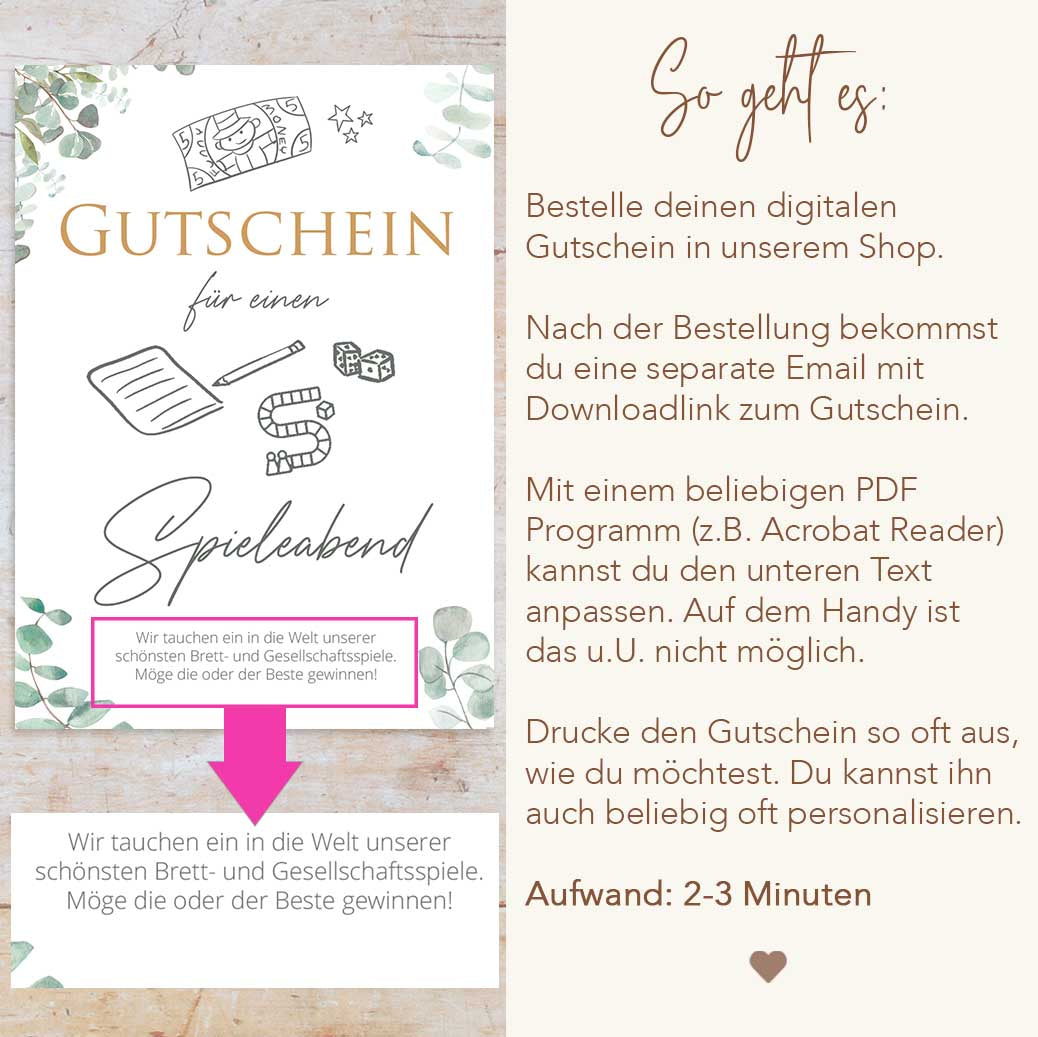 Gutschein Spieleabend Herzensprojekt Manufaktur