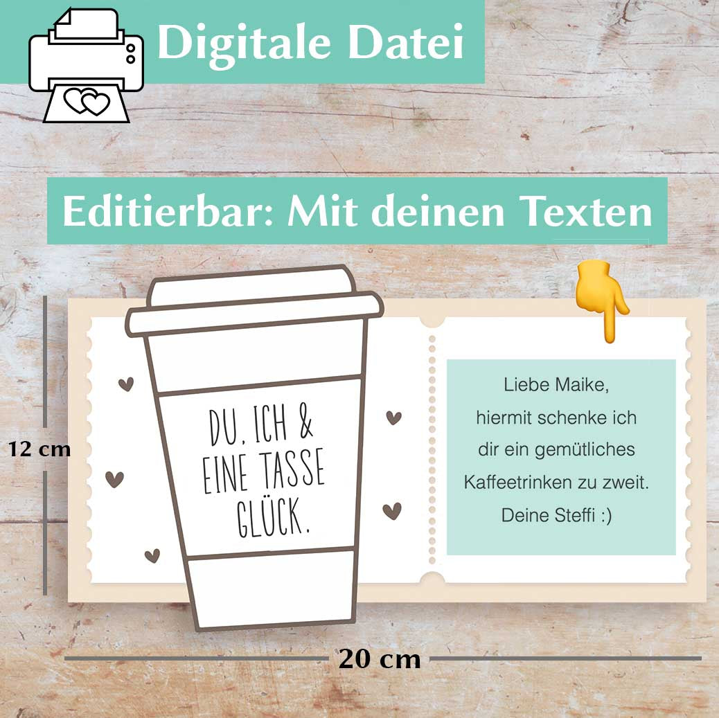 Gutschein Vorlage Kaffeetrinken Herzensprojekt Manufaktur