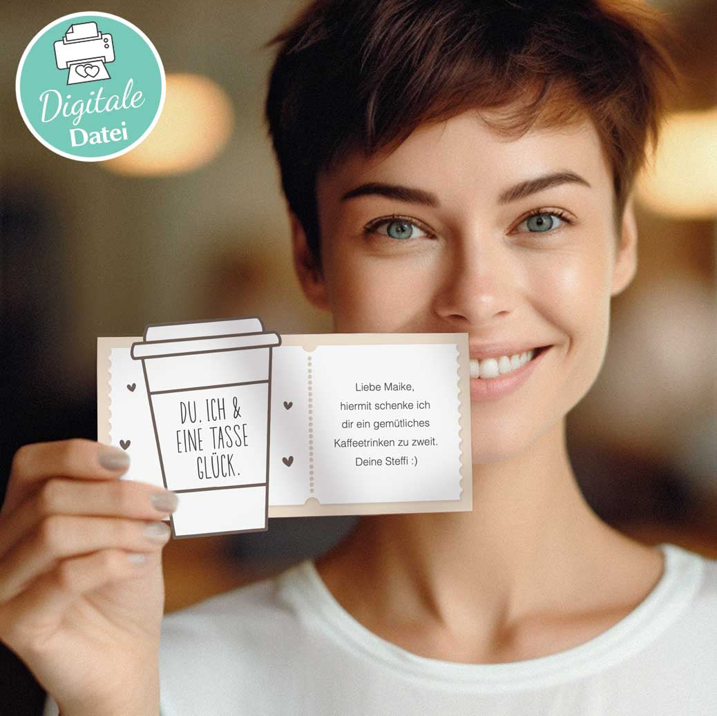 Gutschein Vorlage Kaffeetrinken Herzensprojekt Manufaktur