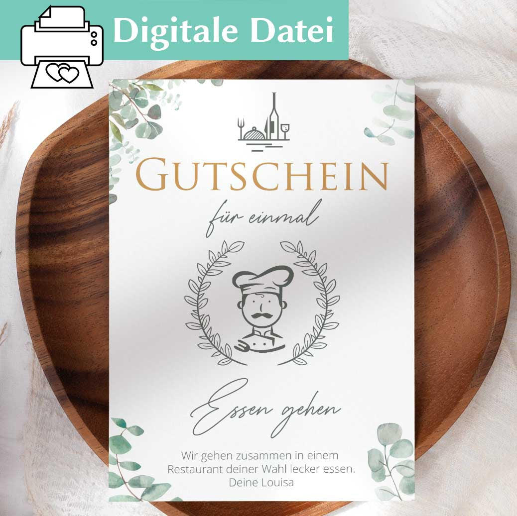 Gutscheinvorlage Essen gehen Herzensprojekt Manufaktur
