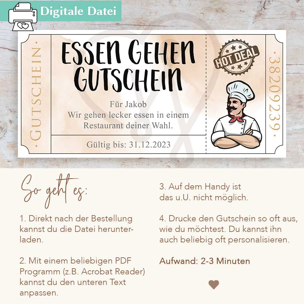 Gutschein Essen gehen Herzensprojekt Manufaktur