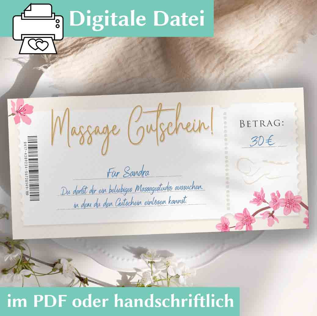 Massage Gutschein Herzensprojekt Manufaktur