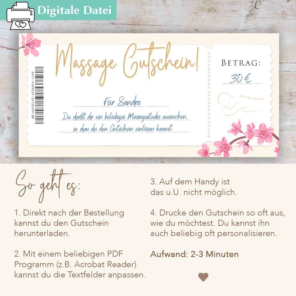 Massage Gutschein Herzensprojekt Manufaktur