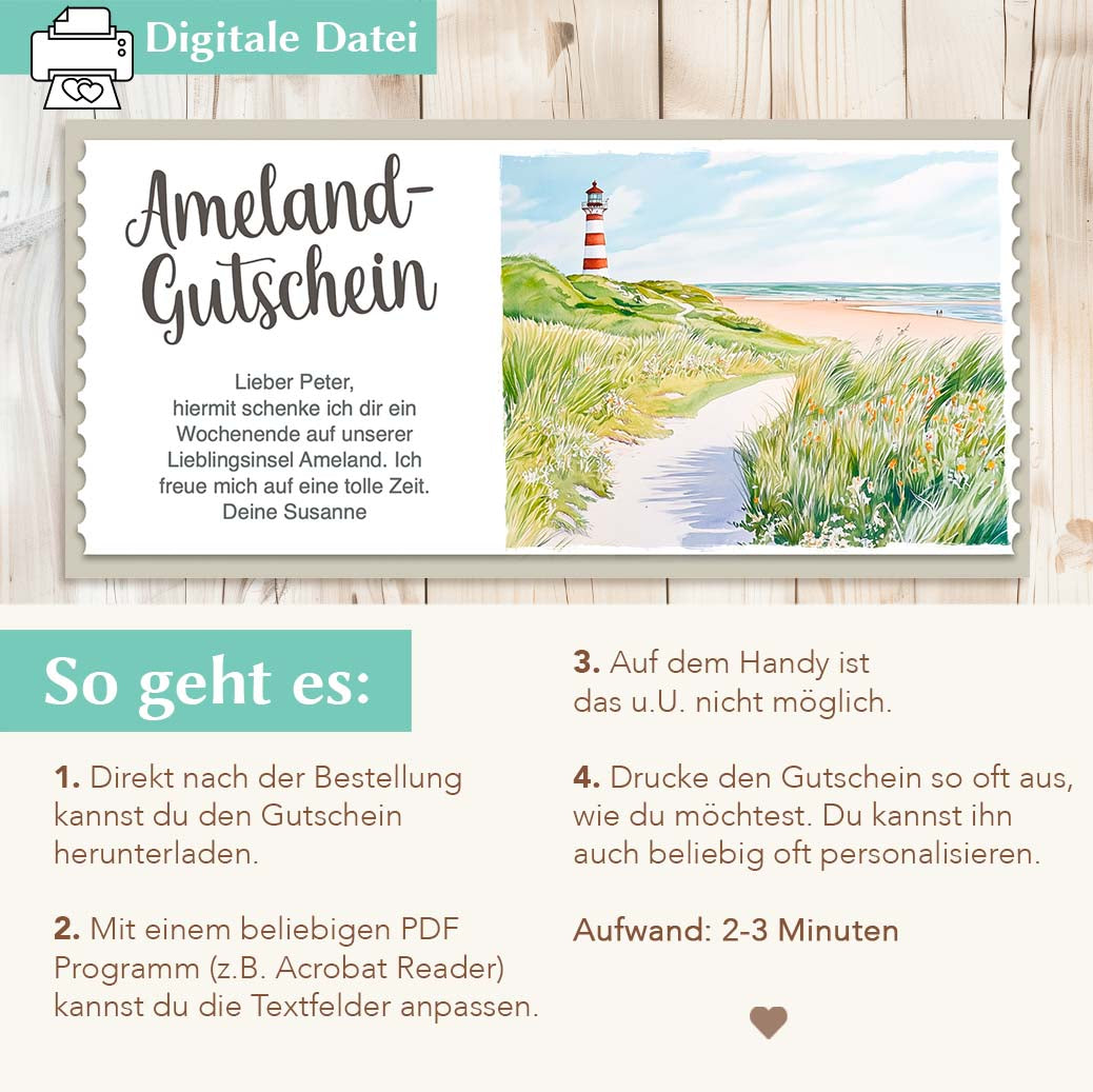 Ameland Gutschein Herzensprojekt Manufaktur