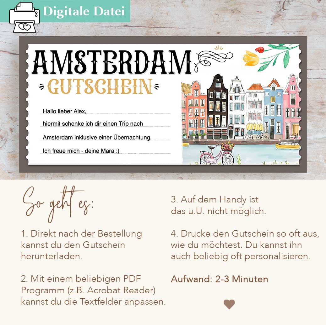 Amsterdam Gutschein Herzensprojekt Manufaktur