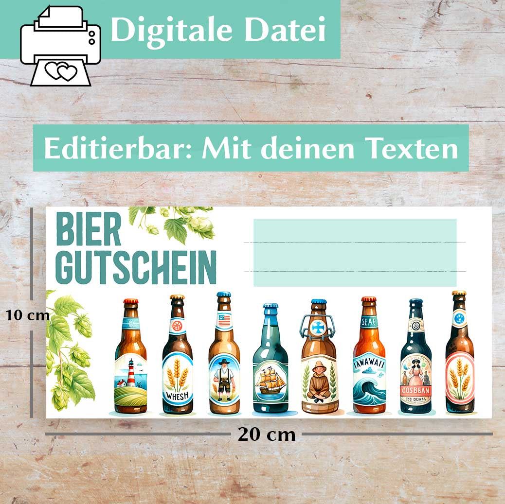 Biergutschein Vorlage Herzensprojekt Manufaktur