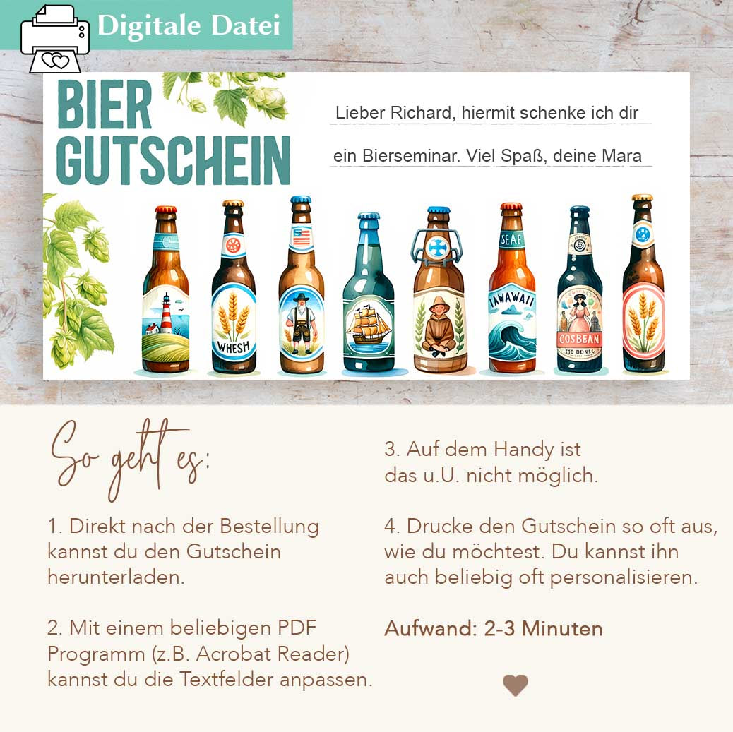 Biergutschein Vorlage Herzensprojekt Manufaktur
