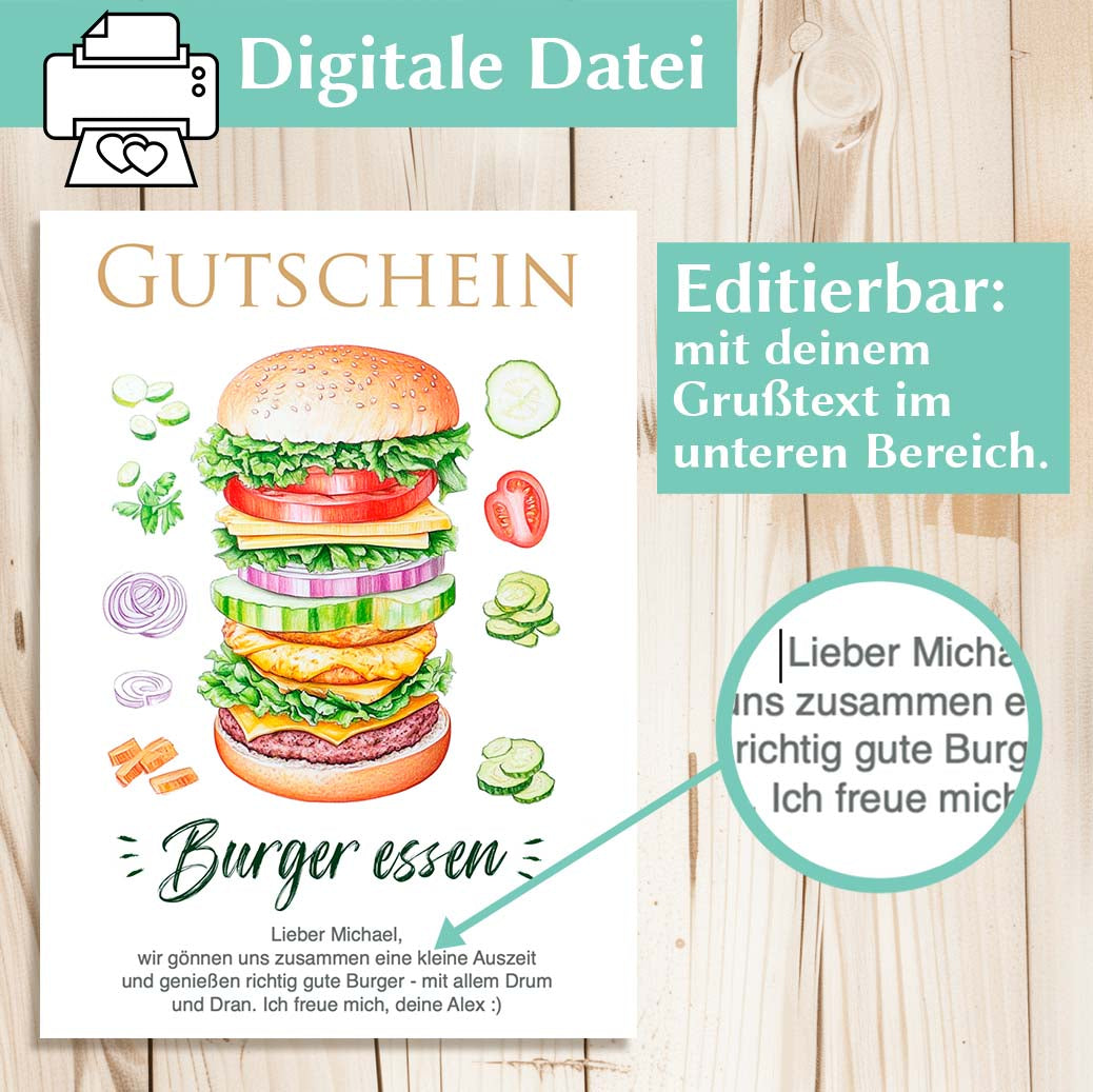 Burger Essen Gutschein Herzensprojekt Manufaktur