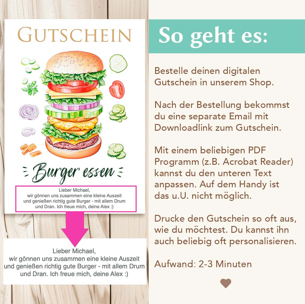 Burger Essen Gutschein Herzensprojekt Manufaktur
