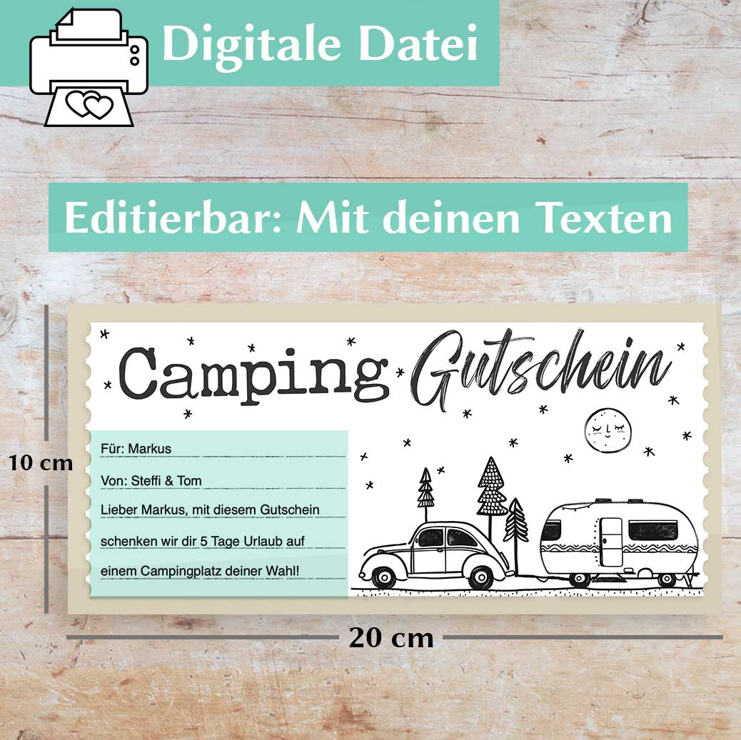 Camping Gutschein Herzensprojekt Manufaktur