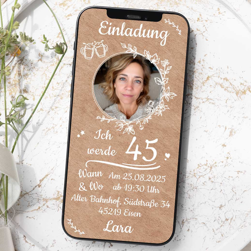 Digitale Einladung zum Geburtstag Herzensprojekt Manufaktur