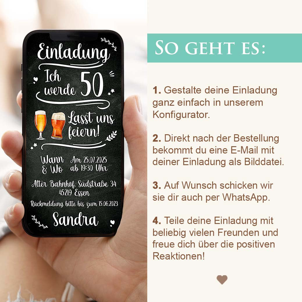 Geburtstagseinladung WhatsApp Herzensprojekt Manufaktur