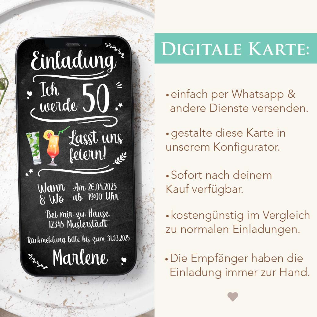 Geburtstagseinladung WhatsApp Herzensprojekt Manufaktur