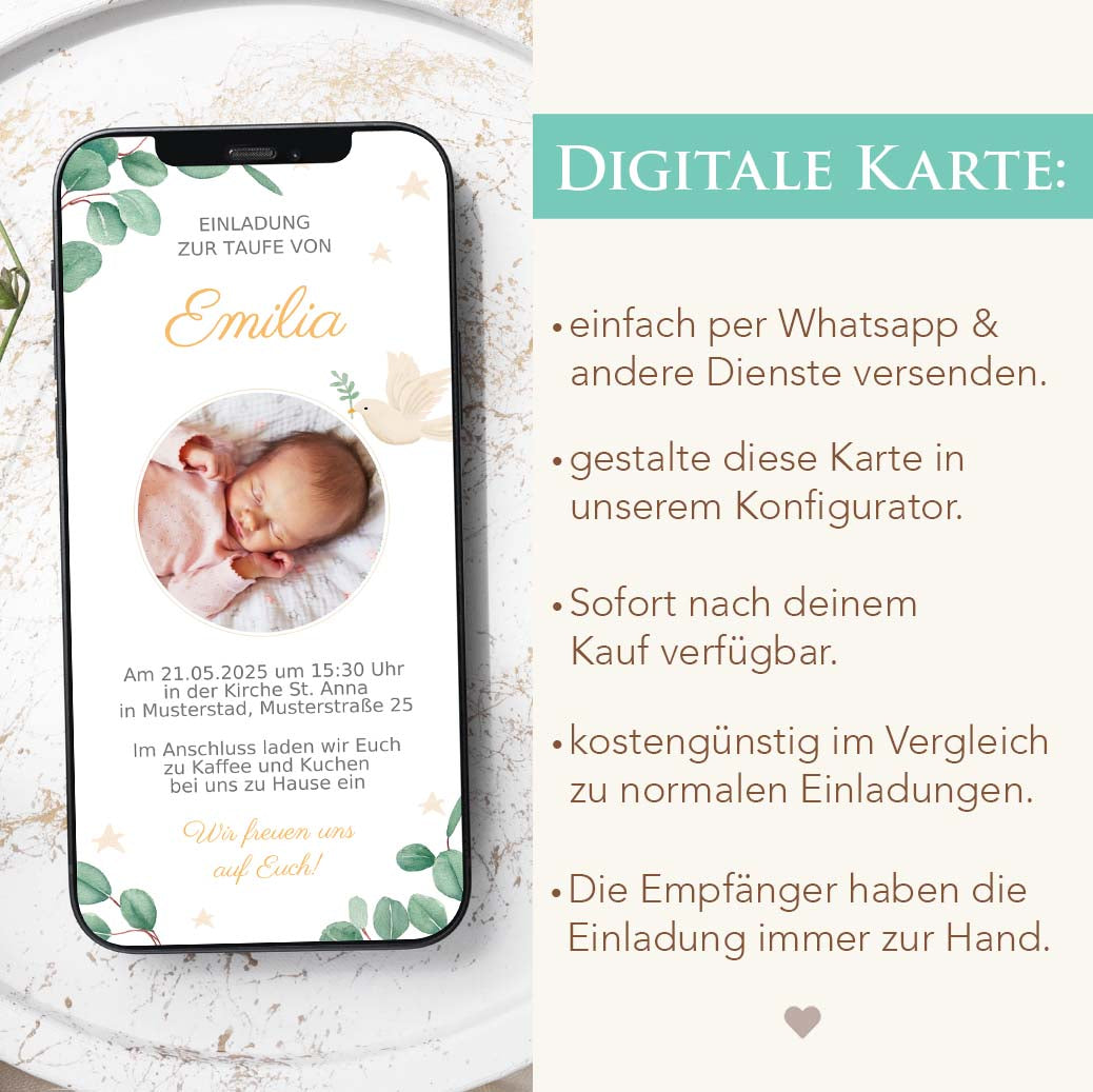 Einladung zur Taufe WhatsApp Herzensprojekt Manufaktur