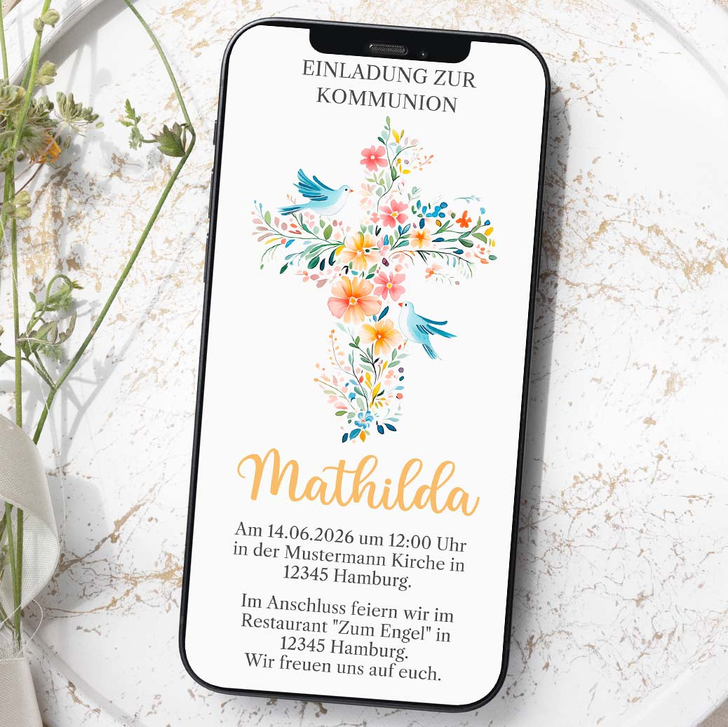 Einladung zur Kommunion WhatsApp Herzensprojekt Manufaktur