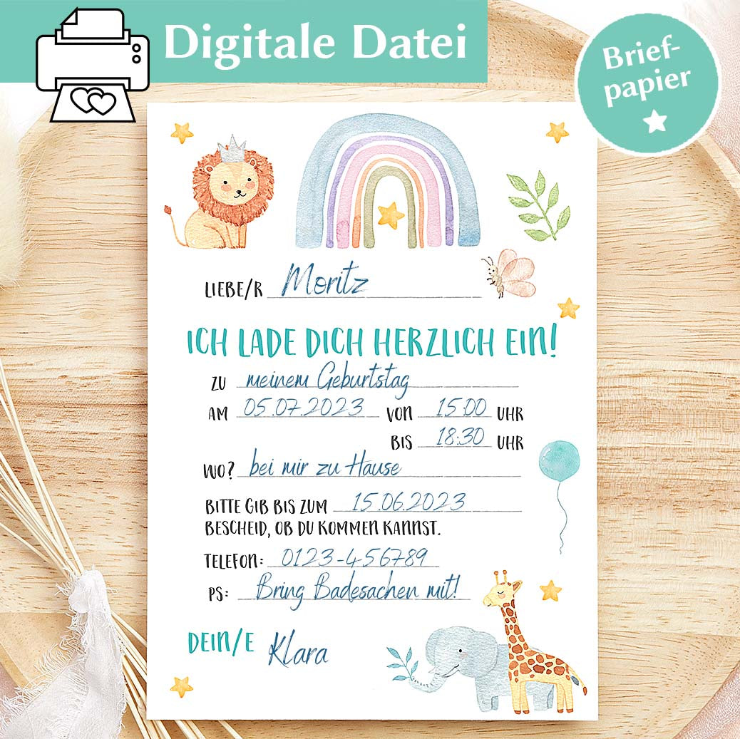 Einladung zum Kindergeburtstag Herzensprojekt Manufaktur