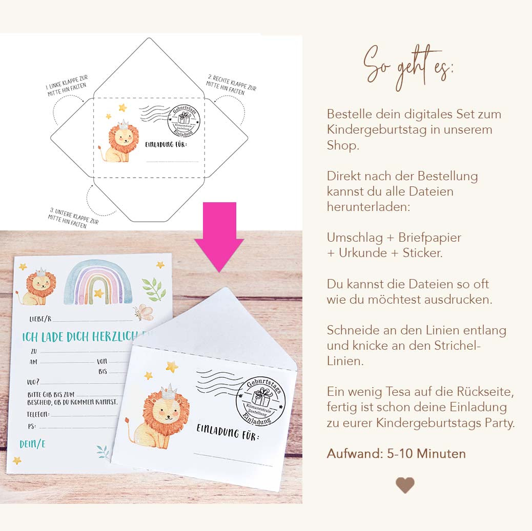 Einladung zum Kindergeburtstag Herzensprojekt Manufaktur