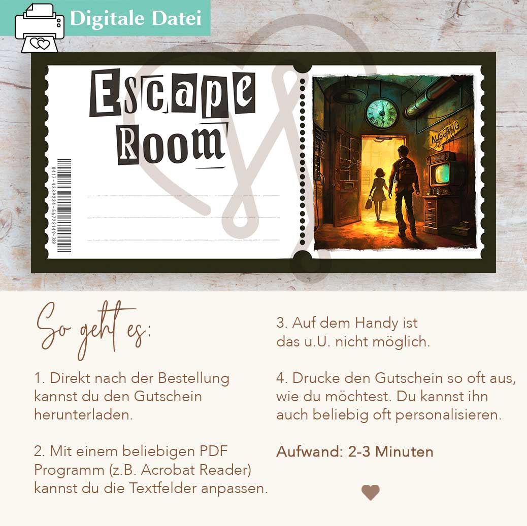 Escape Room Gutschein Herzensprojekt Manufaktur
