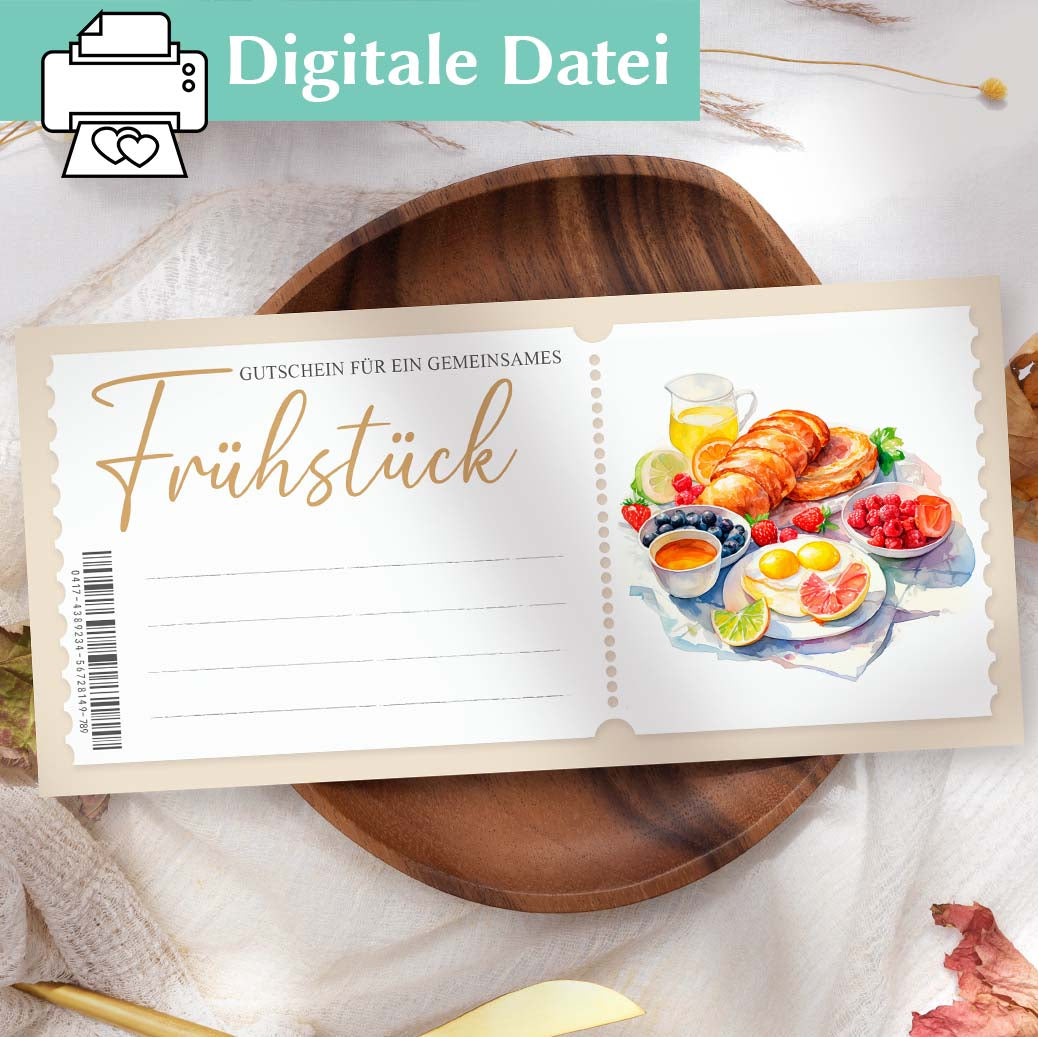 Frühstücksgutschein Vorlage Herzensprojekt Manufaktur
