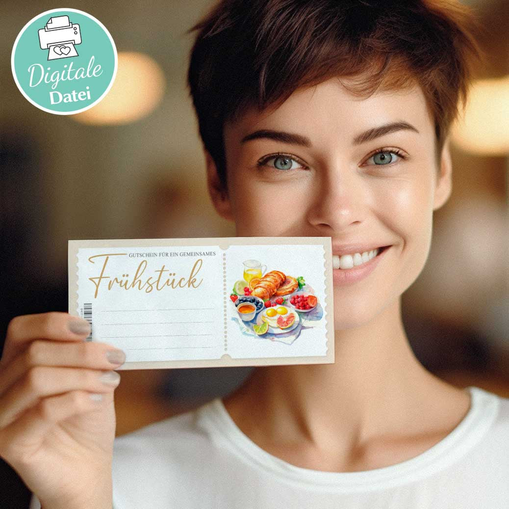 Frühstücksgutschein Vorlage Herzensprojekt Manufaktur