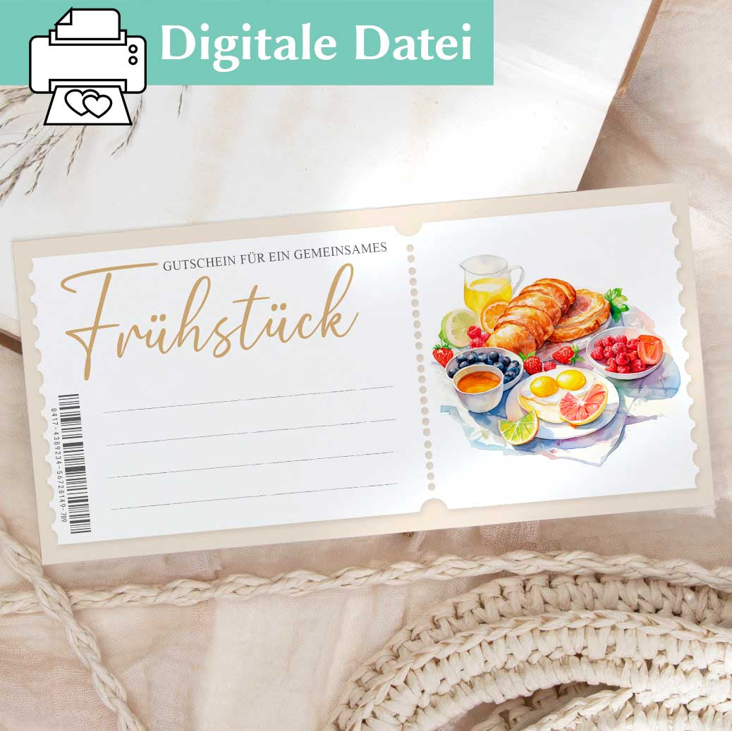Frühstücksgutschein Vorlage Herzensprojekt Manufaktur