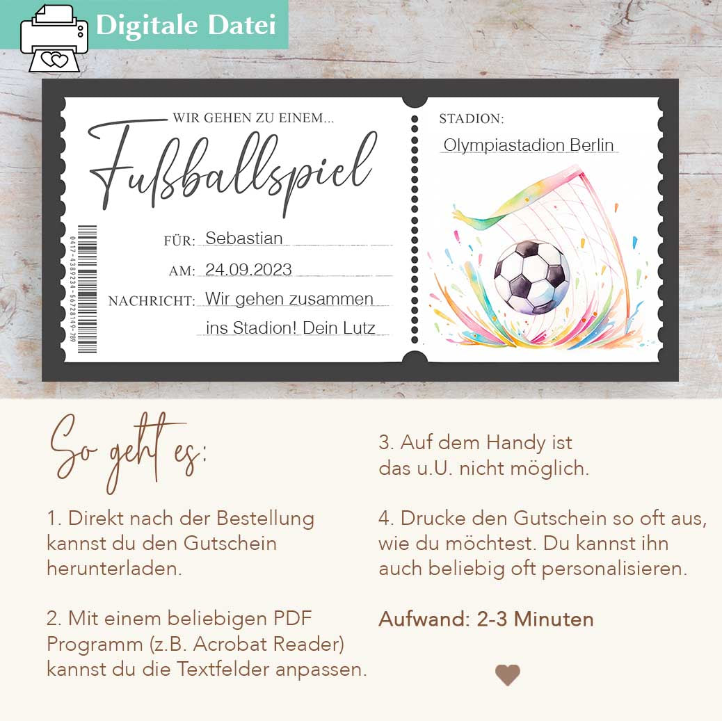 Fußball Gutschein zum Ausdrucken Herzensprojekt Manufaktur