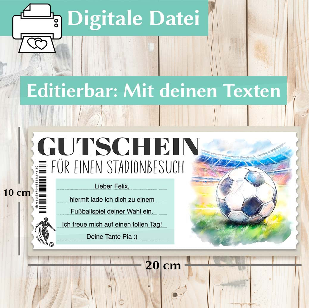 Fußballspiel Gutschein Herzensprojekt Manufaktur