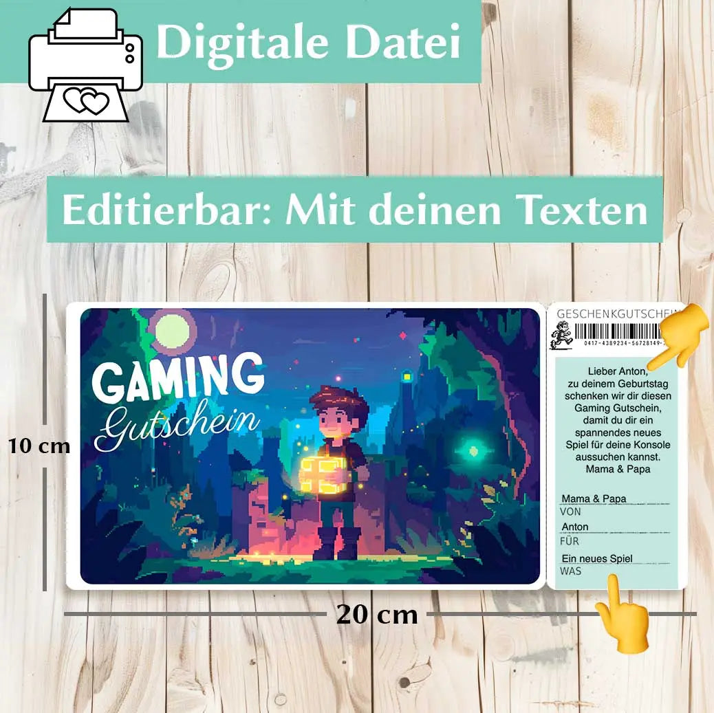 Gaming Gutschein Vorlage Herzensprojekt Manufaktur