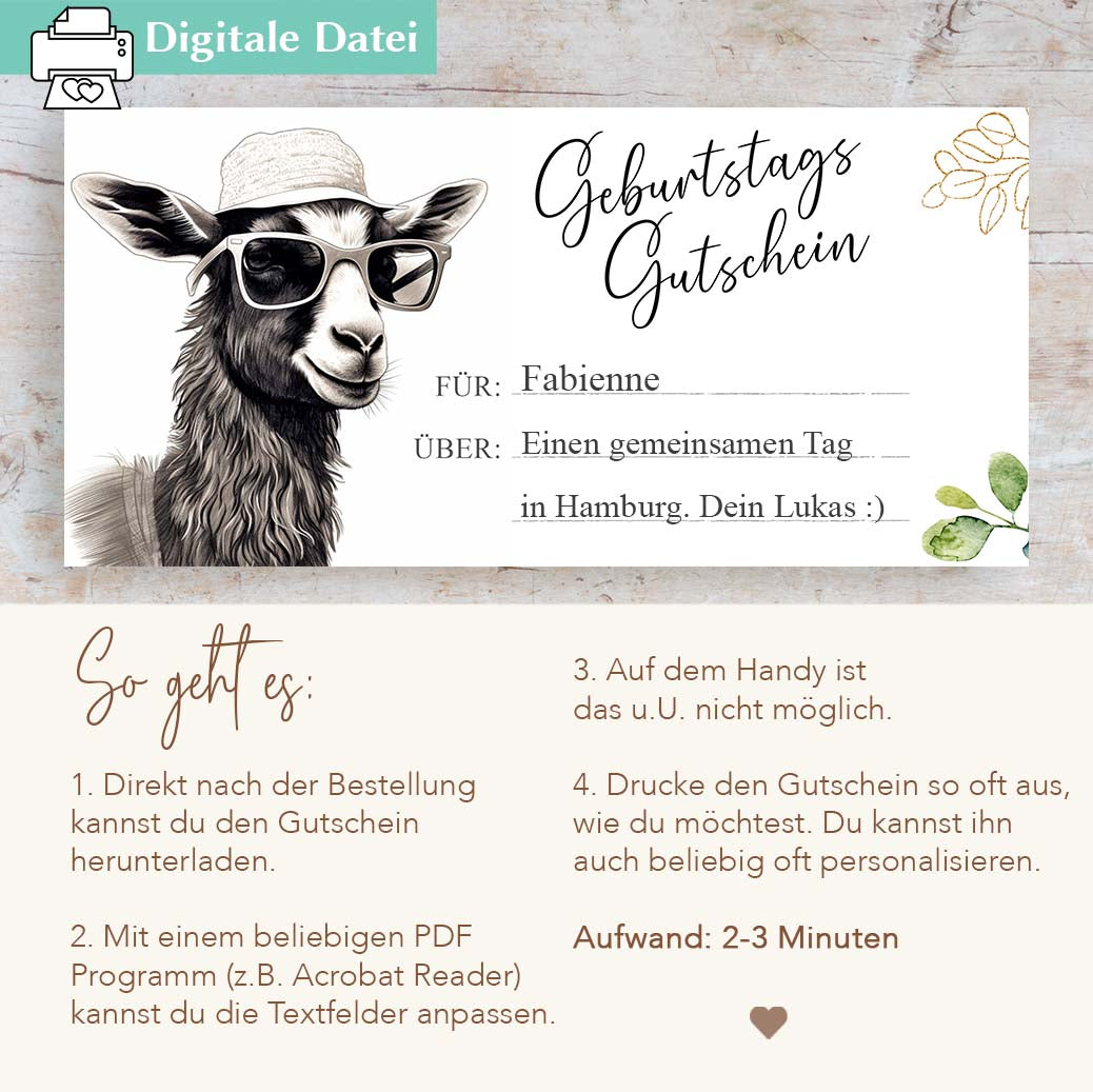 Geburtstag Gutschein Vorlage Herzensprojekt Manufaktur