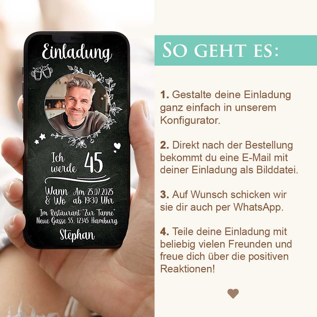 Geburtstagseinladung Digital Herzensprojekt Manufaktur