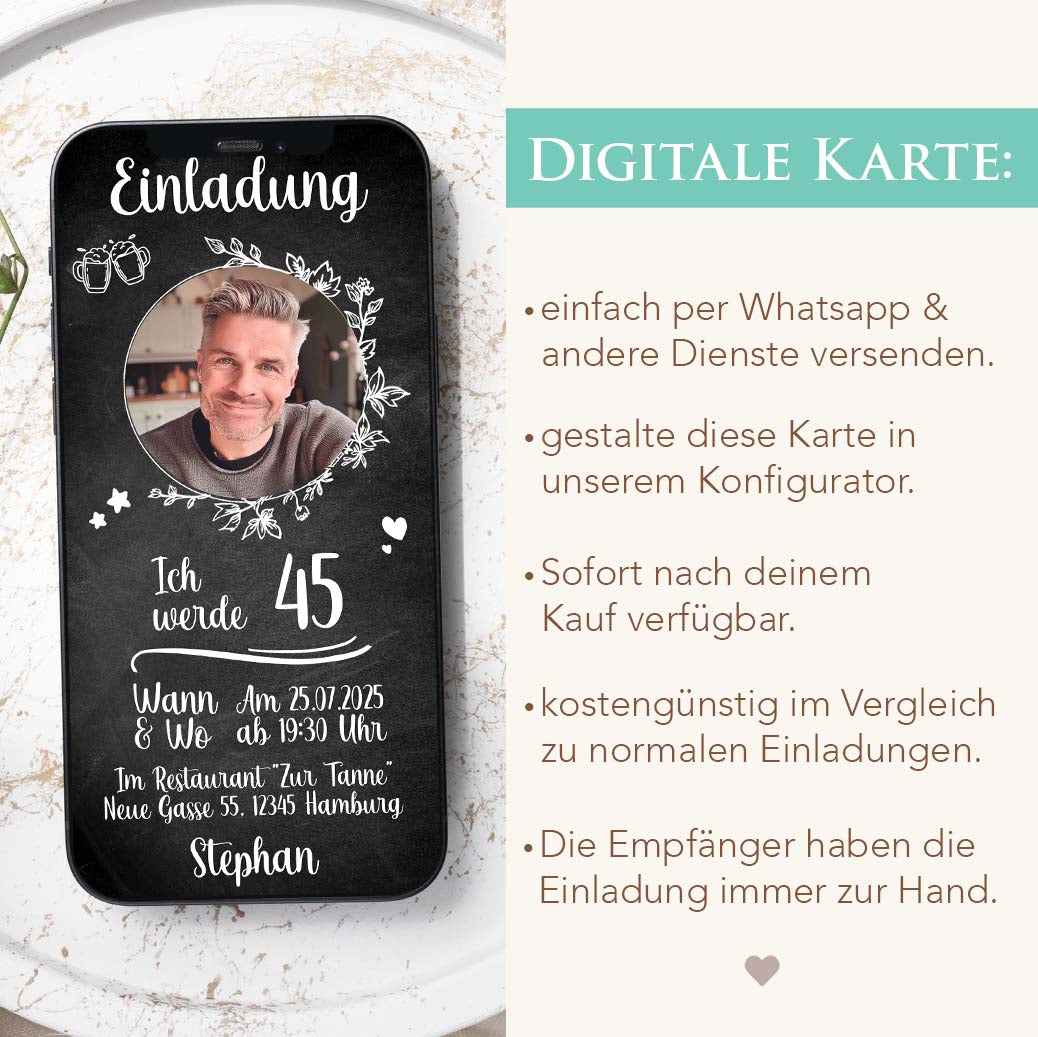 Geburtstagseinladung Digital Herzensprojekt Manufaktur