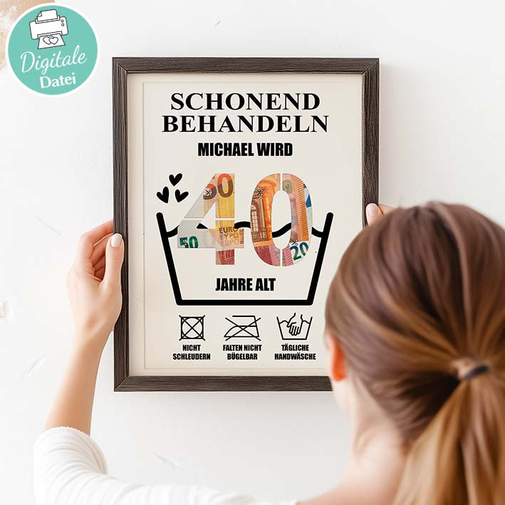 Geldgeschenk 40ster - Editierbar Herzensprojekt Manufaktur