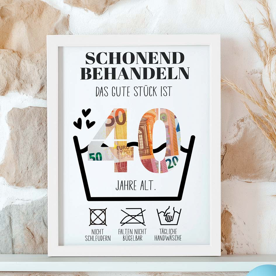 Geldgeschenk 40. Geburtstag im Rahmen merchOne