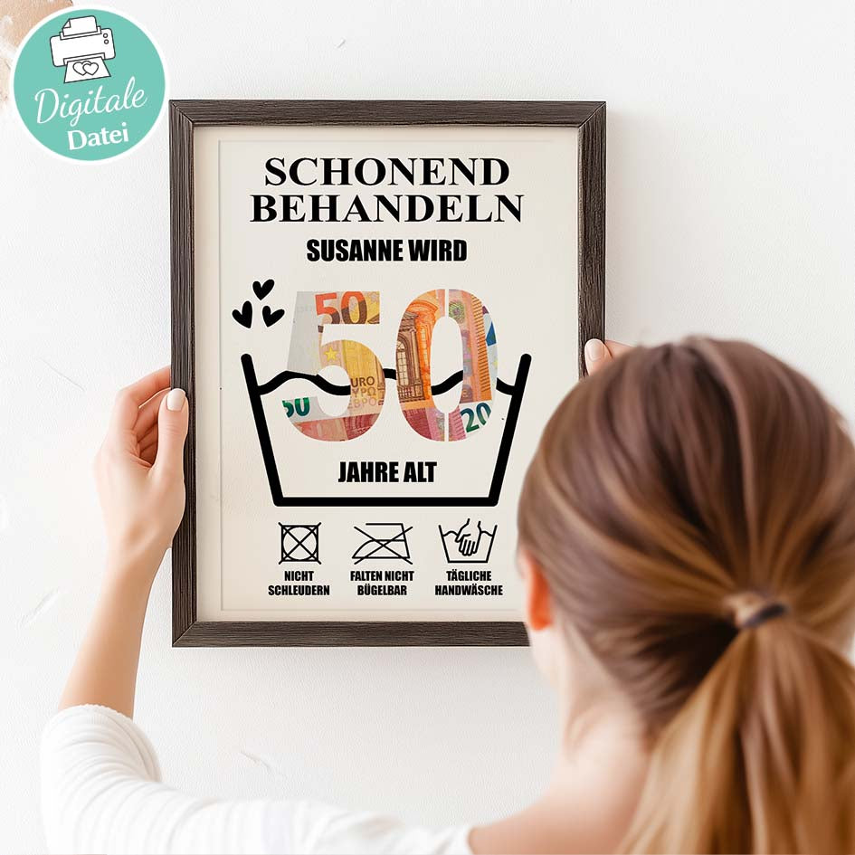 Geldgeschenk 50ster - Editierbar Herzensprojekt Manufaktur