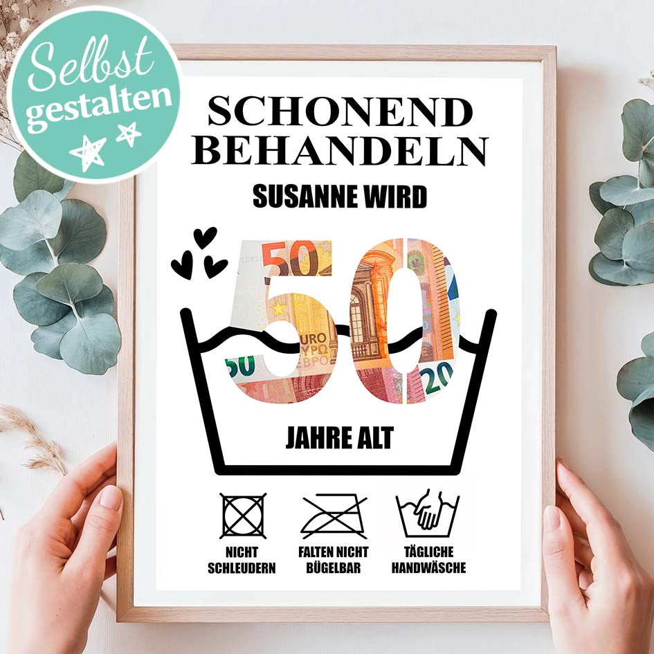 Geldgeschenk 50ster - Editierbar Herzensprojekt Manufaktur