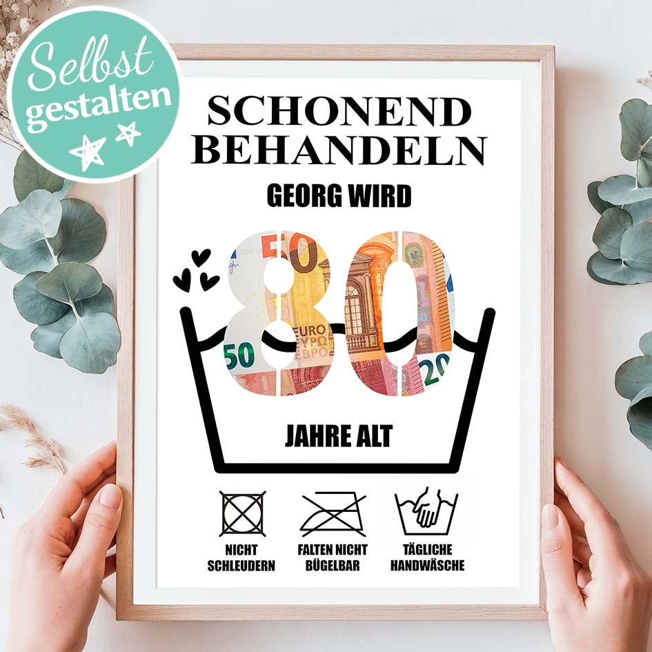 Geldgeschenk 80ster - Editierbar Herzensprojekt Manufaktur