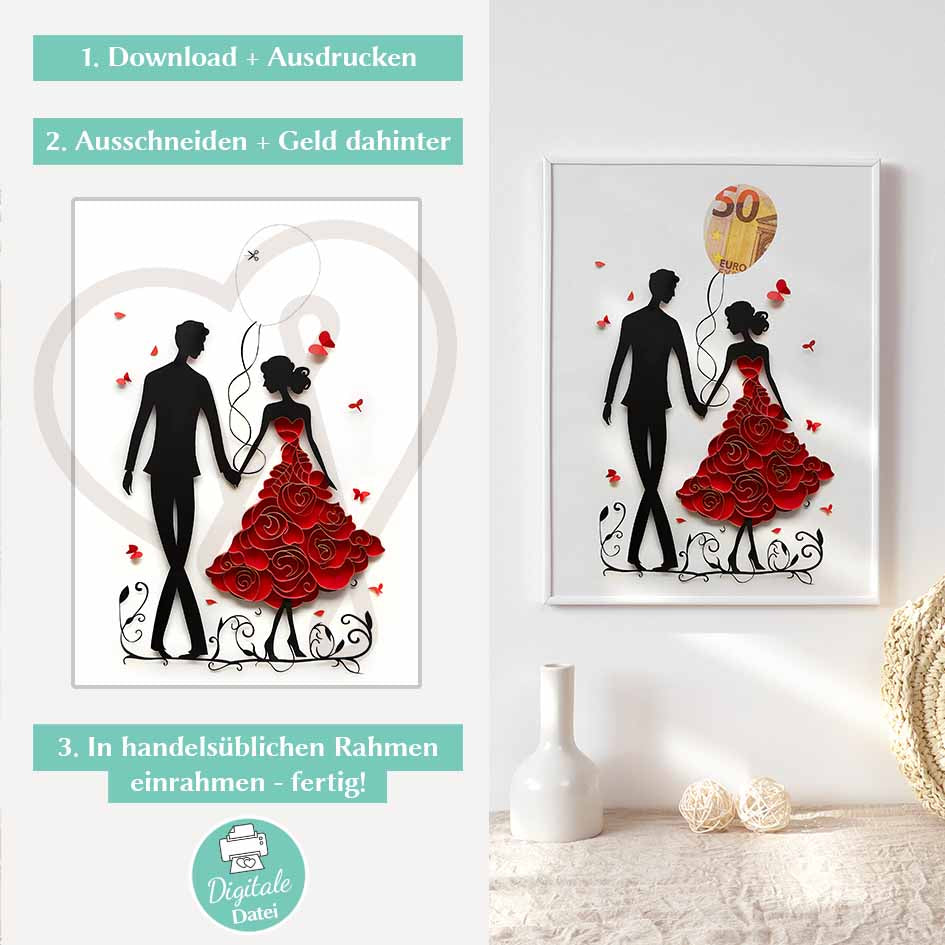 Geldgeschenk Vorlage Hochzeit Herzensprojekt Manufaktur