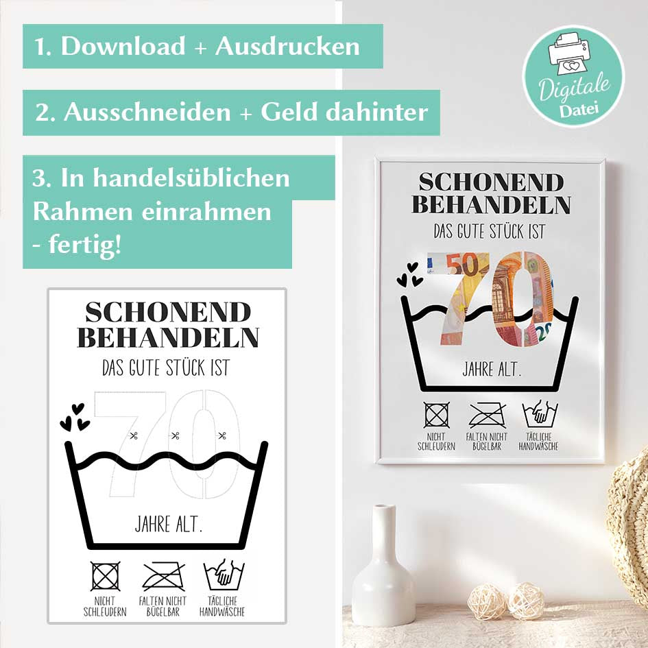 Geldgeschenk zum 70. Geburtstag Herzensprojekt Manufaktur