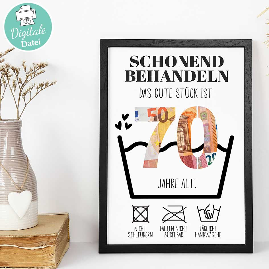 Geldgeschenk zum 70. Geburtstag Herzensprojekt Manufaktur