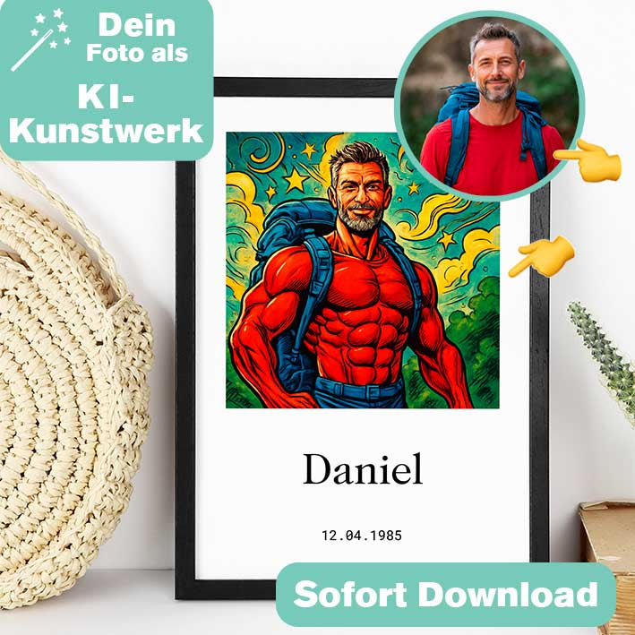 Superhelden Kunstdruck zum Geburtstag Herzensprojekt Manufaktur