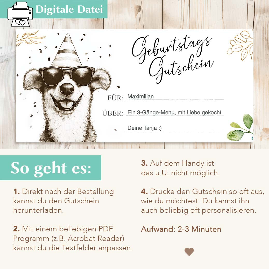 Geschenkgutschein Geburtstag Herzensprojekt Manufaktur
